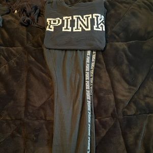 Pink outfit in black